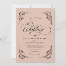 Clássica Clássica Caligrafia Moderna Beige & Black