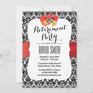 Convite Clássica Hibiscus & Ukulele Damask - Partido da B