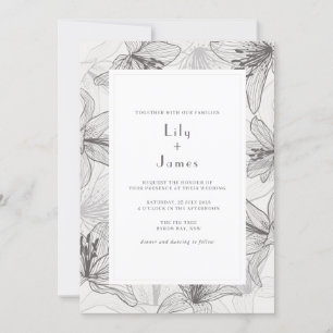 Convite Clássica Ilustrada Floral Invitati