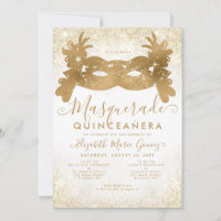 Clássica Mascarada Máscara Dourada Glitter Quincea