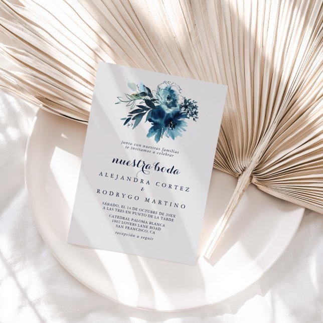 Convite Clássica Nuestra Floral Boda Wedding (Criador carregado)