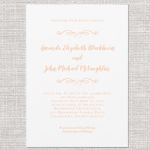 Clássica Peach e White Formal Weding Chic