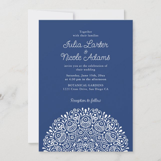Convite Classical Ornate Art Deco Style Mandala Wedding (Frente)