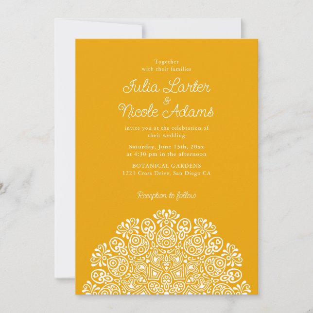 Convite Classical Ornate Art Deco Style Mandala Wedding (Frente)