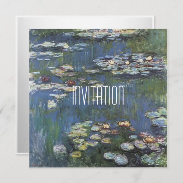 Convite Clássico Art Monet (Frente/Verso)