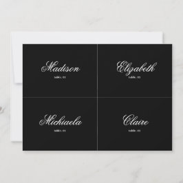 Convite Clássico Black Weding Place Card DIY