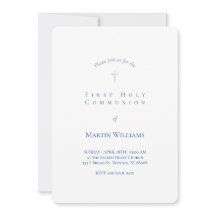 Clássico branco e azul Primeiro Comunhão