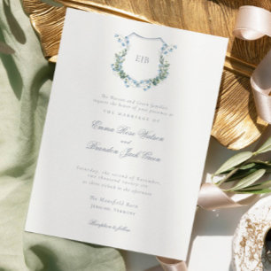 Convite Clássico Brasão Vintage Tradicional Casamento