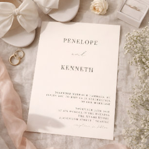 Convite Clássico Casamento Elegante Marfim Preto Sofistica