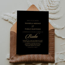 Clássico Casamento Espanhol Preto e Dourado Boda