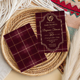 Convite Clássico Chá de Bebê Vintage de Cavalo de Polo