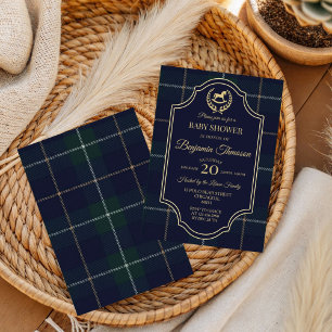 Convite Clássico Chá de Bebê Vintage de Polo a Cavalo