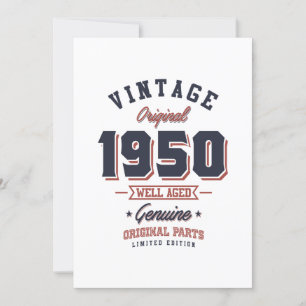 Convite Clássico de 1950 Nascido em 1950 Presente de Anive