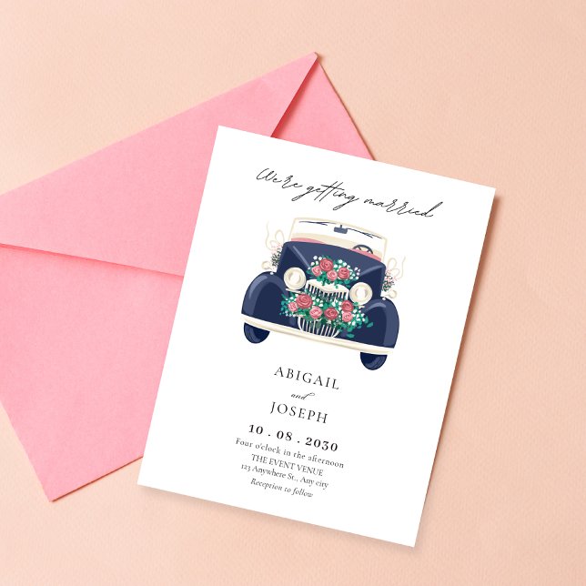 Convite Clássico de Carro de Casamento (Criador carregado)