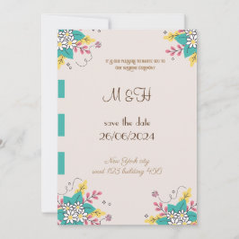 convite clássico de casamento chic floral