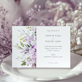 Convite Clássico de Casamento do Jardim Lilac