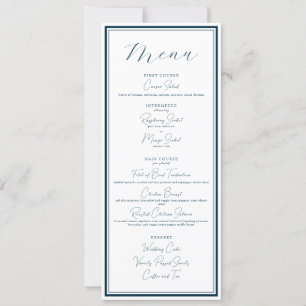 Convite Clássico de Casamento/Evento e Menu Moderno