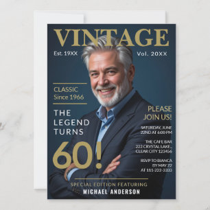 Convite Clássico Desde 1966 Revista de Aniversário de 60 A
