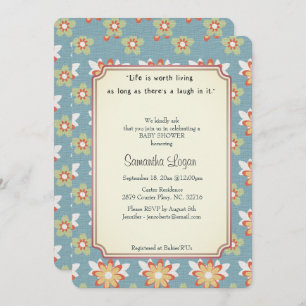 Convite clássico do chá de fraldas da história de