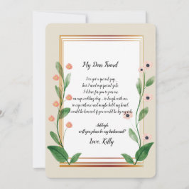 Convite Clássico e Elegante Sophistica será minha dama de 