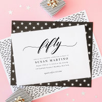 Clássico Elegante Caligrafia Script 50º Aniversári