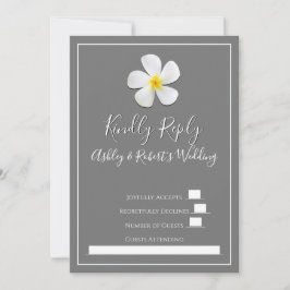 Convite Clássico Formal Moderno, Branco na Cinza, RSVP