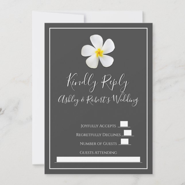 Convite Clássico Formal Moderno, Branco sobre Cinzas Escur (Frente)