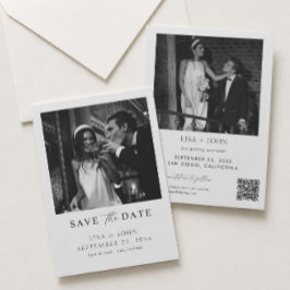 Convite Clássico Foto de Save the Date de Casamento Old Mo