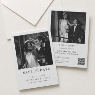 Convite Clássico Foto de Save the Date de Casamento Old Mo