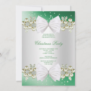 Convite Clássico Gems e Arco de Natal Verde