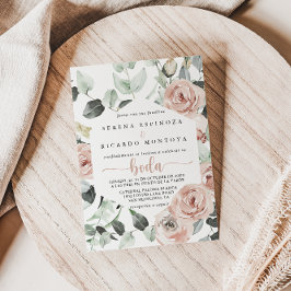 Convite Clássico Geométrico Rosa Rosa Rosa Floral