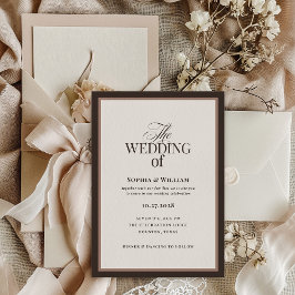 Convite Clássico Luxo | Casamento Neutro Marrom