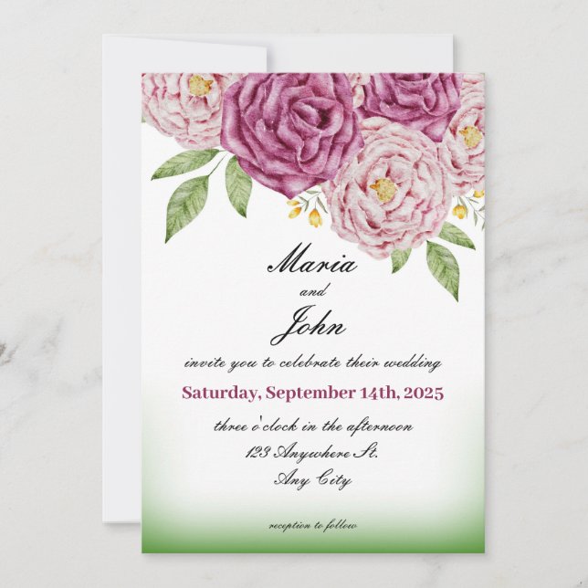 Convite Clássico Mínimo Romântico Chinês Único Elegante (Frente)