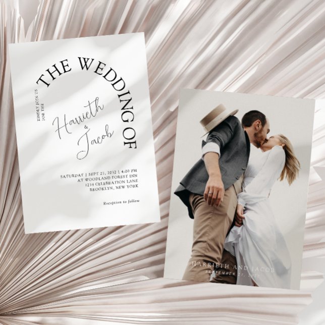 Convite Clássico Moderno do Casamento Fotográfico do Arch (Criador carregado)