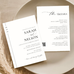 Convite Clássico Moderno Elegante Tudo em Um Casamento de
