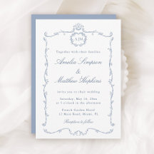 Clássico Moderno Quadro Francês Casamento Azul Poe