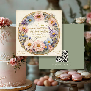 Convite Clássico Moderno Vintage Floral Aquarela Rosa Dour