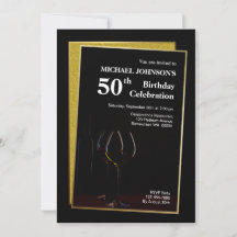Clássico Negro Dourado Brilhante 50º Aniversário