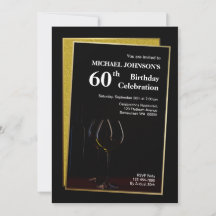 Clássico Negro Dourado Brilhante 60º aniversário