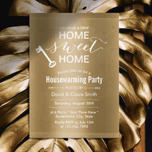 Convite Clássico Novo Home Sweet Home Housearming Party