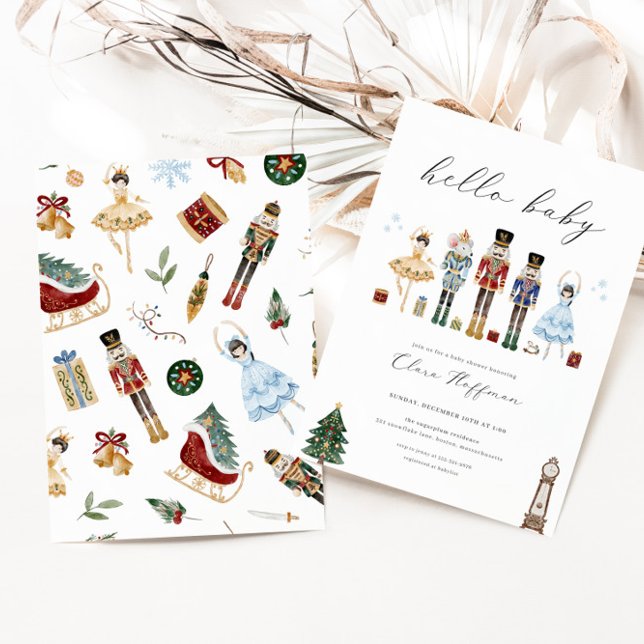 Convite Clássico para Chá de fraldas do Nutcracker (Criador carregado)