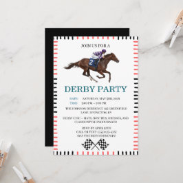 Convite Clássico para Festa de Derby de Corrida de