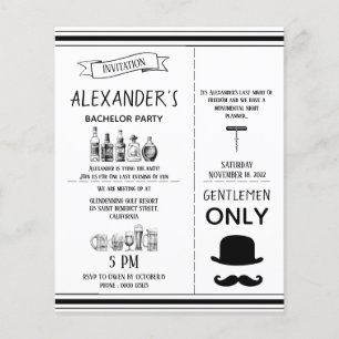 Convite clássico para o partido Bachelor. Flyer