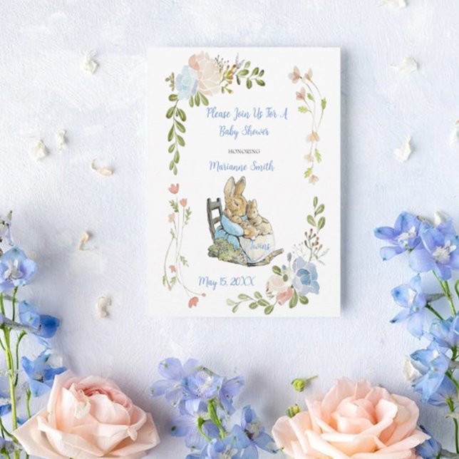 Convite Clássico Peter o Chá de fraldas dos Gêmeos do Coel (Criador carregado)