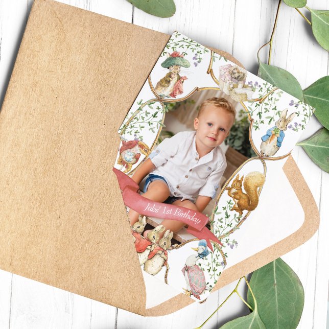 Convite Clássico Peter, o Rabbit Beatrix Foto de Aniversár (Criador carregado)