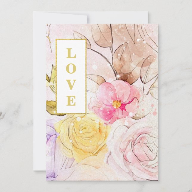 Convite *~ Clássico Romance AR26 Flor QR RSVP Casamento (Frente)