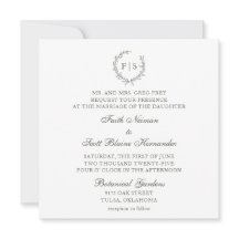 Clássico Sage Green Wreath Invitation