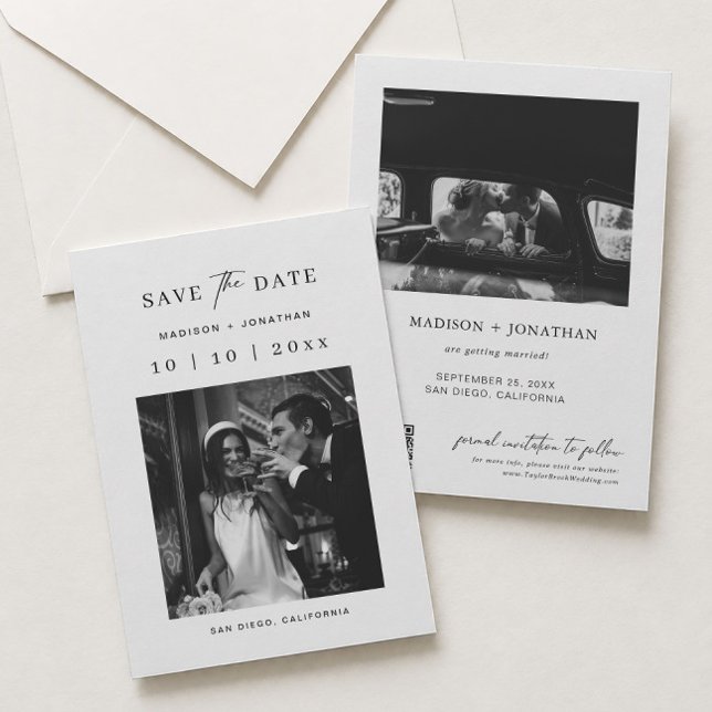 Convite Clássico Save the Date de Casamento (Criador carregado)