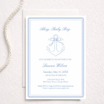 Clássico Simples Olá Bebê Menino Chuveiro Elegante