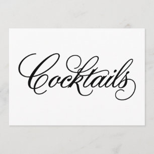 Convite Clássico   Sinal de Casamento de Cocktails